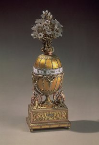 Påskeæg i form af en vase med blomster, 1899 (metal og emalje)